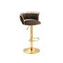 Kc Furn - Set Of 2 Lexi Velvet Swivel Bar Stool Brown