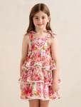 Malia Girls Tiered Dress - 10-12 Yrs Pink Nava Floral