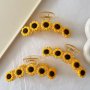 Elegant Sunflower Hair Clips Set Of 1 Large Claw Grips With Floral Pattern All-Season Versatile Hair Accessories For Women And Girls Over 15 Years Durable Plastic Construction