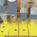 4PCS Bee Water Feeders Fits 30MM Mineral Water Bottles Drowning Prevention With Wide Feeding Area - Essential Small Pet Supplies
