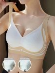 Women's Color-blocked Bra Comfortable Breathable Back-beautiful Suitable For Sports And Daily Wear