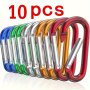 10PCS D-type Aluminum Alloy Hook For Men Outdoor Buckle For Backpack Hanging Lock For Camping