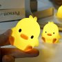 1PC Cute MINI Yellow Duck Night Light Warm Light For Bedroom Bedside Home Room Decor Novelty Luminous Toy Gifts