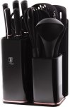 Knife Set With Stand- I-rose Bamboo Baking Tools Kitchen Tool Set