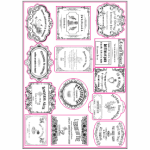 French Style Sticker Sheet A4