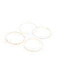 Mixed Metal Flat Bangles 4-PACK