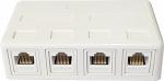 MicroWorld 4 Way RJ45 Wall Box