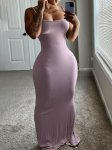 Solid Color Crew Neck Cami Dress Elegant Sleeveless Bodycon Dress For Spring & Summer Women's Clothing