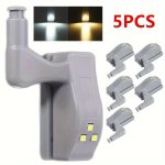 5PCS Plastic LED Hinge Lights Easy Install Cabinet & Wardrobe Lighting Smart Sensor Battery Operated