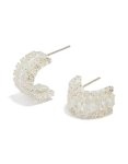 Silver Plated Cubic Zirconia Medium Hoop Earrings