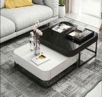 Efurn- Nadia Nesting Coffee Table Black & White
