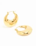 Waterproof Gold Plated Stainless Steel Bold Hoop Earrings