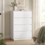 Bragg Verona Chest Of Drawers Storage Cabinet 4 Drawers White