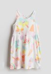 Patterned Cotton Dress - White Ice Lollies