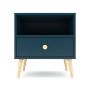 Bam Impression One Drawer Bedside Table - Petrol Blue