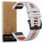 Elite 22MM Easyfit Two-tone Watch Strap - Garmin - Fog Grey orange