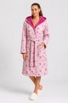 Ladies Plush Hooded Coral Fleece Luxury Winter Gown