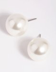 Silver Pearly Stud Earrings