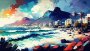 Canvas Wall Art - Canvas Wall Art Cape Town Beachfront Abstract - B1102 - 120 X 80 Cm