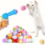 Interactive Cat Launcher Toy With 20 Plush Balls - Quiet Fun Playtime For All Breeds Of Cats & Dogs