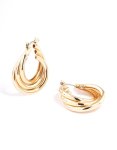 Goldair Gold Twisted & Classic Hoop Earrings 2-PACK