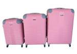 Smte 3 Piece Hard Outer Shell Luggage Set- Light Pink With Keychain