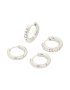 Waterproof Stainless Steel Cubic Zirconia & Chubby Huggie Earrings 2-PACK