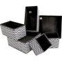 6 Piece Collapsible Cloth Storage Organizers Grey Printing Black