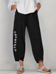 Plus Size Floral Print Pants Casual Pants With Pockets For Summer Women's Plus Size Clothing