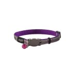 Rogz Nightcat Reflective Cat Collar - Small Purple Budgies