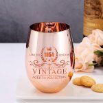 1PC Birthday Tumbler For Women 30TH 40TH 50TH 60TH 70TH Birthday Gifts 1954 1964 1974 1984 1994 Vintage Style Stemless Wine Glas