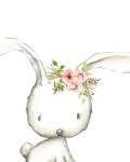 Floral Bunny Canvas Print - 600MM X 600MM