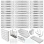 Pegboard Set 03: 6-PIECE White Square Pegboards And Accessories