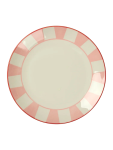 Pink Striped Ceramic Side Plate - One Size Pink