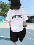New York Letter Print Boys Creative T-Shirt Casual Lightweight Comfy Short Sleeve Tee Tops Boys Clothes For Summer