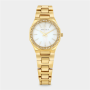 Gold Plated White Hexagonal Dial Bracelet Watch
