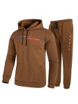 Paris Print Men's 2PCS Outfits Casual Hoodies Long Sleeve Pullover Hooded Sweatshirt And Sweatpants Joggers Set For Spring Fall
