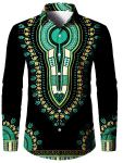 Ethnic Dashiki Pattern Men's Shirt Top Turn-down Collar Long Sleeve Closure Male Casual Shirt For Men Daily Vacation Streetwear