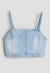 Denim Strappy Top - Light Denim Blue