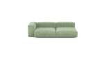 Two Module Chaise Sofa - Cord Velours - Duck Egg - 241CM X 115CM