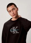 Calvin Klein Mens Premium T-color Monologo Sweatshirt In Black - Black 2XL