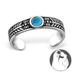 C305-C27897 925 Sterling Silver Shell Adjustable Size Toe Ring