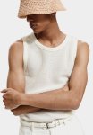 Slim Fit Knitted Vest Top - White