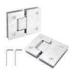 2 Pack 180 Degree Frameless Glass Shower Door Hinges 304 Stainless Steel Shower Door Hinges To Glass Brushed Nickel Frameless Sh