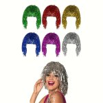 1PC Vibrant Cosplay Wig - Disco Masquerade & Party Accessory Perfect For Halloween Christmas New Year's Celebrations