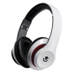 Volkano Falcon Wired Over-ear Headphones Built-in Microphone Enhanced Bass Sound Foldable Design 3.5MM Aux Plug & Play White