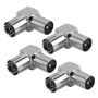 4PCS Right Angle Male To Female Metal Tv Antenna Connectors For Tv Cables