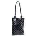 Artemisia Black Leather Shoulder Bag - Black Leather