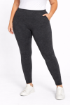 Ladies Plain Ponti Leggings Charc - 60 Chcoal