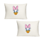 Katz Designs - Twin Standard Pillow Cases Daisy Duck Face